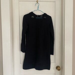 Orla Kiely Black Ribbed Long-Sleeve Knit Dress